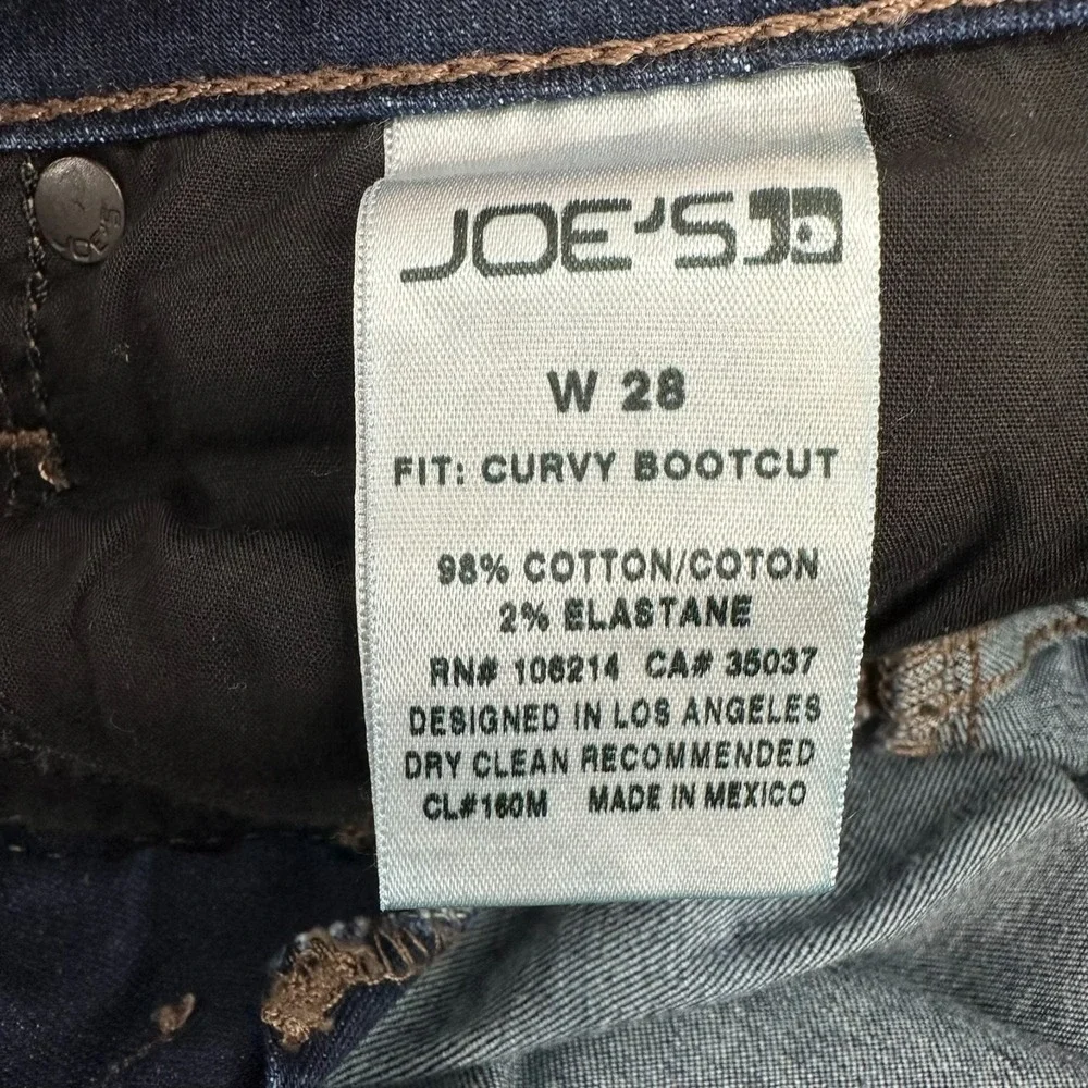 Joe's Jeans Womens 28 Blue Denim Dark Wash Diane Mid-Rise Curvy Bootcut Stretch